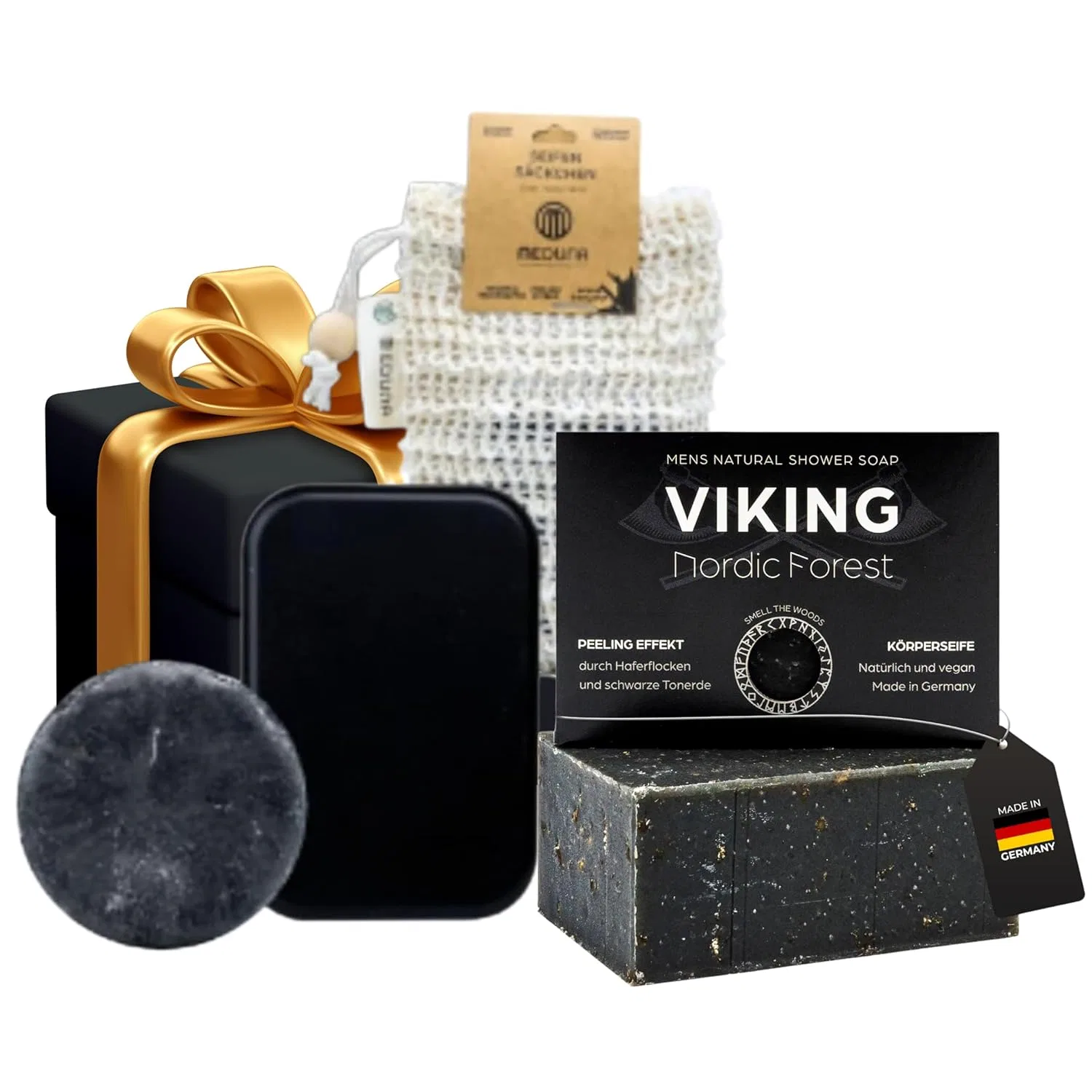 Мужской подарочный набор для ухода за телом MEDUNA Viking Bundle, 4 предмета Meduna