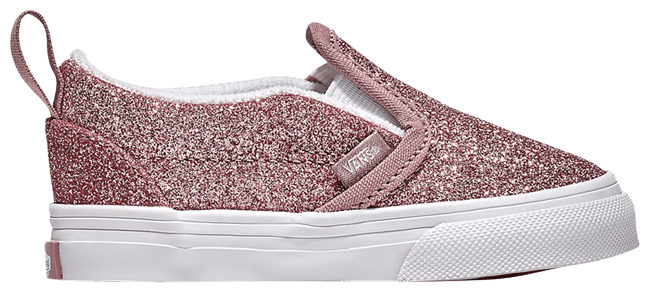 

Кроссовки Vans Classic Slip-On V Toddler 'Rose Gold Glitter', розовый