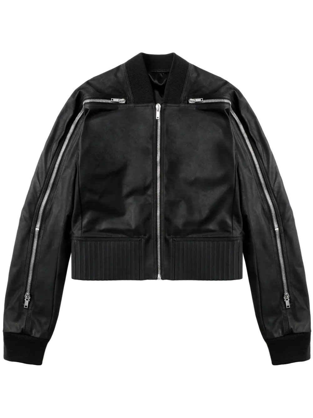 

Кожаный бомбер с молнией Rick Owens, черный