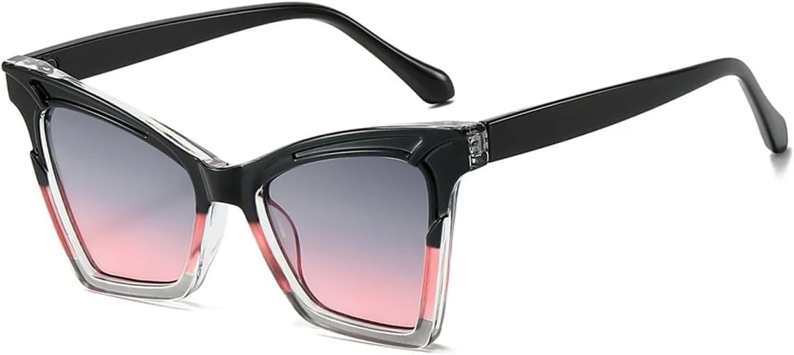 

Женские солнцезащитные очки «кошачий глаз» с градиентным переходом цвета, роскошные очки для вечеринок, модные ретро-очки для вождения, защита от УФ-излучения UV400 UATXTAU, Black Grey