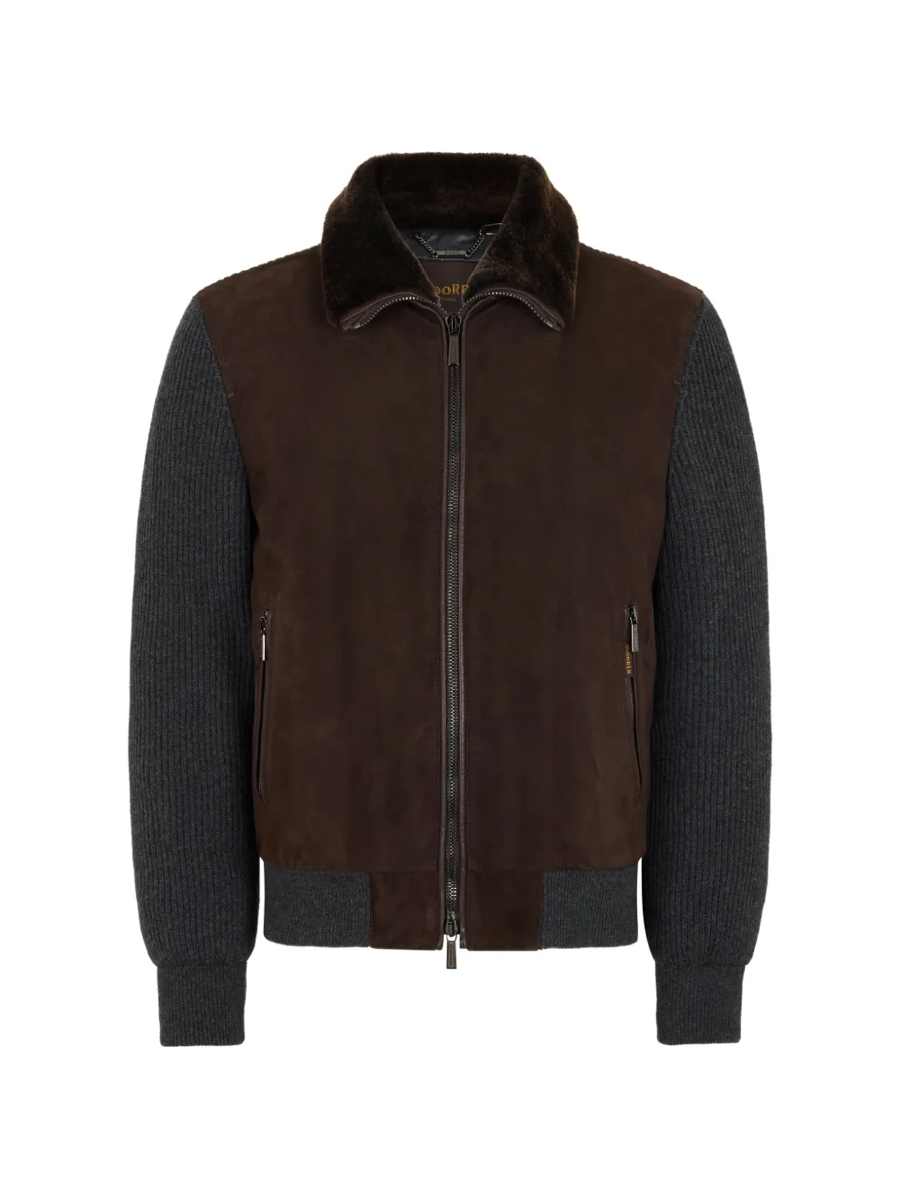 

Бомбер с меховым воротником Moorer, коричневый