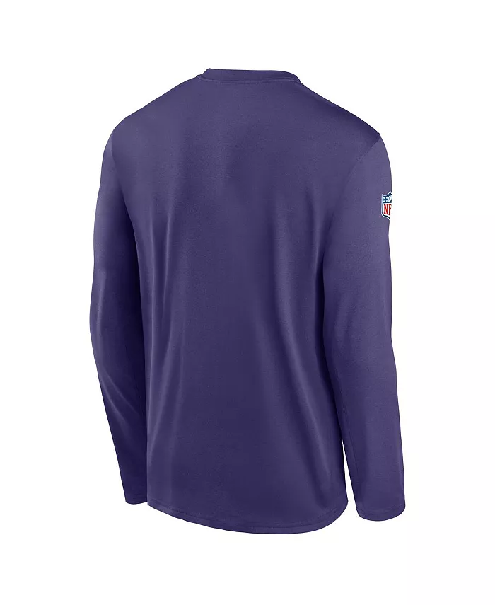 Мужская фиолетовая футболка с длинным рукавом и маленьким логотипом Minnesota Vikings Legend Nike — фото 3