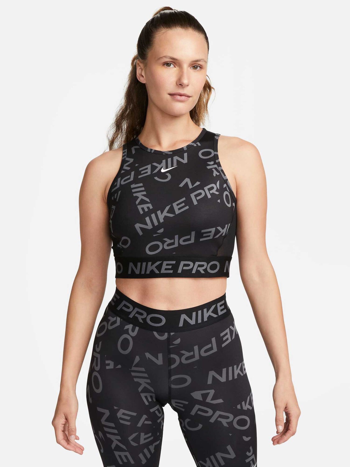 

Майка Nike W NP DF CROP TANK AOP, черный