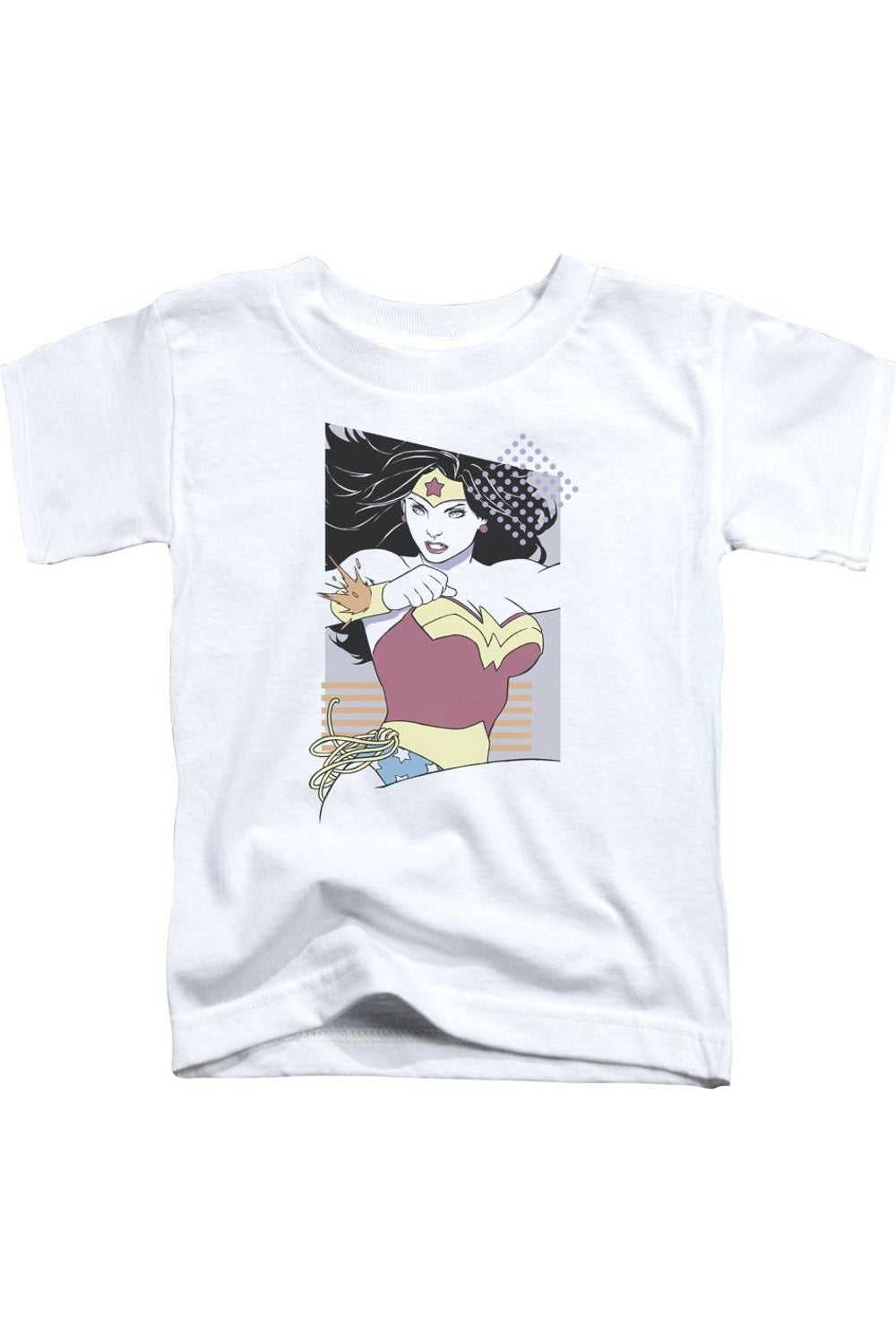 

Футболка для малышей с коротким рукавом "Лига справедливости Америки: Чудо-женщина" в стиле 80-х Gildan, белый