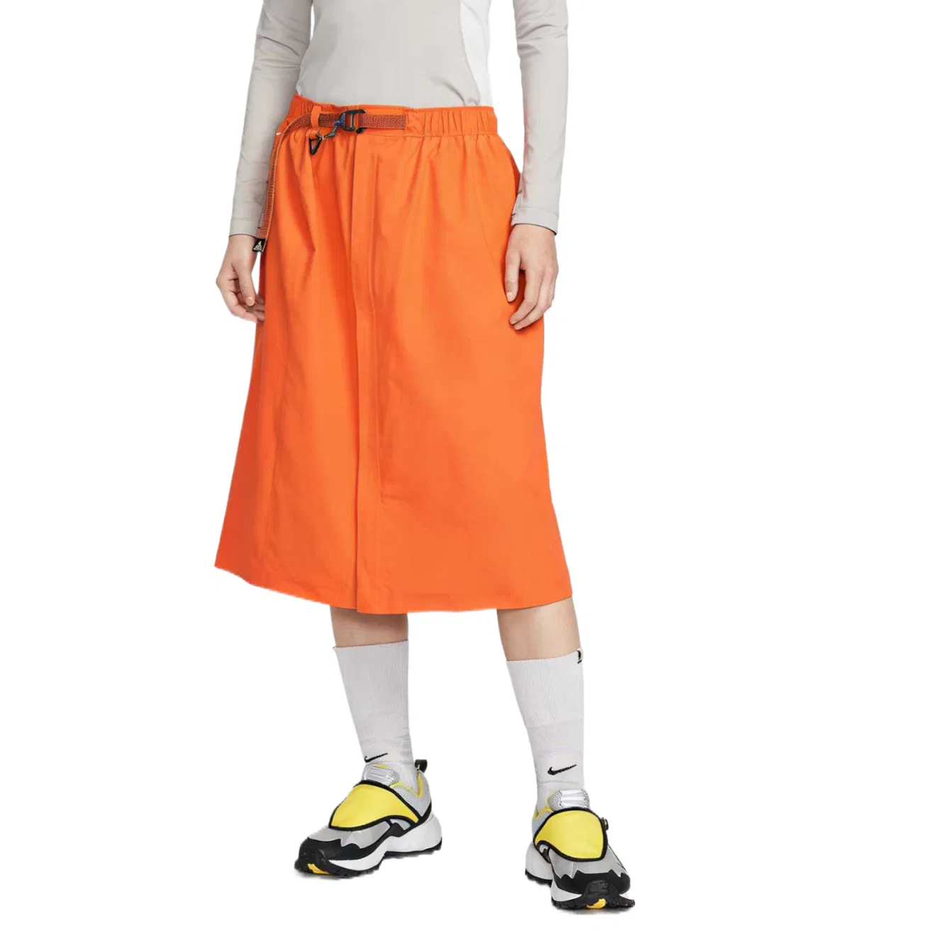 Повседневная длинная юбка женская Safe Orange/Black/Mountain White, умеренно длинная Nike