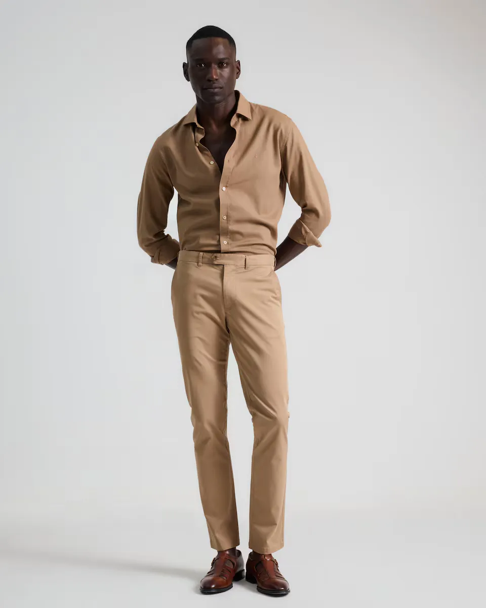 

Брюки мужские chino twill slim fit в цвете tostado PuroEgo, светло-коричневый