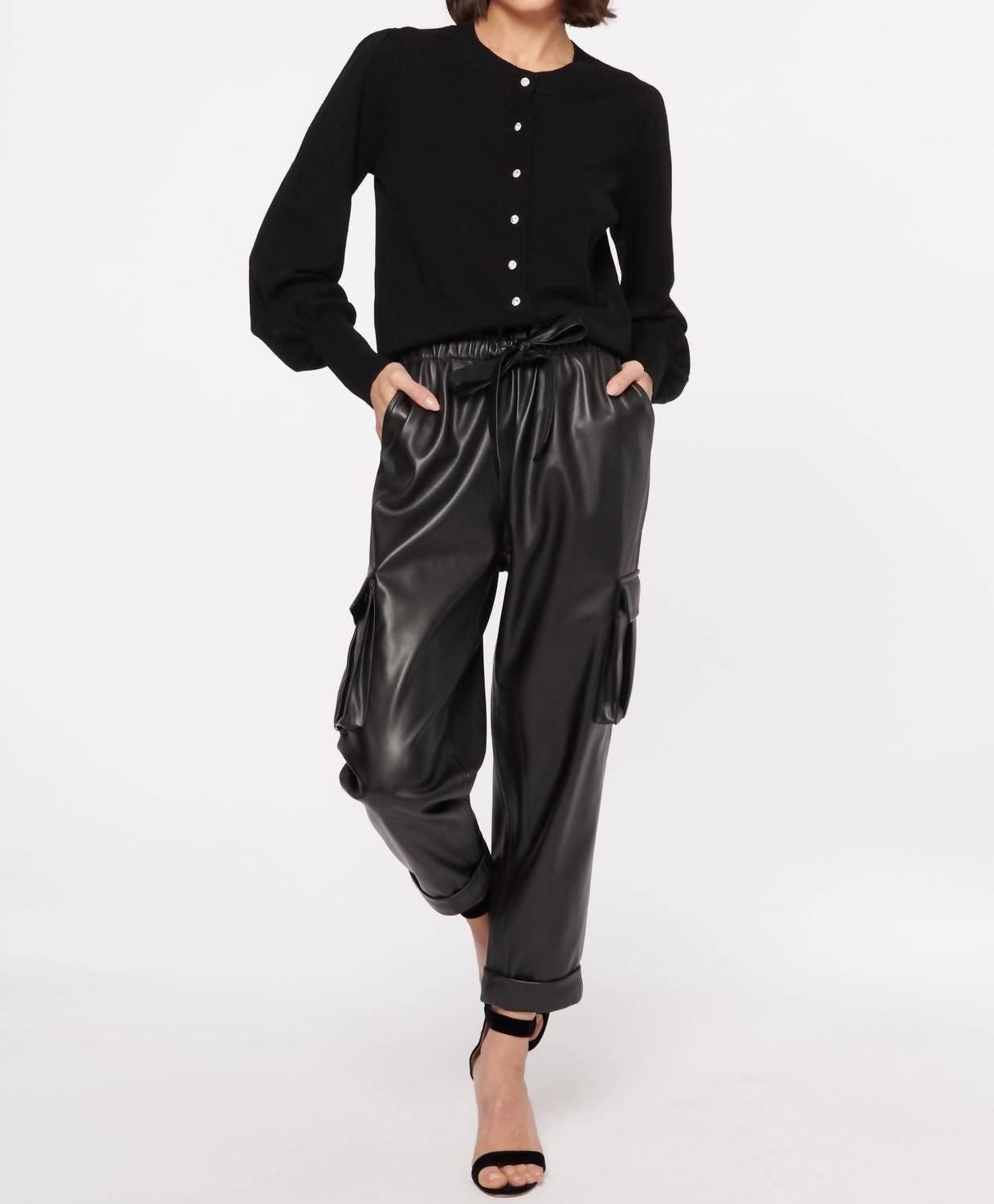 

Брюки Addy Vegan Leather черного цвета Cami NYC