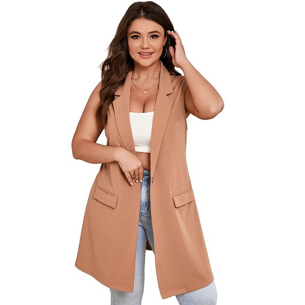 

Женский бесшовный блейзер с лацканами на одной пуговице для офиса Elitespirit, Khaki