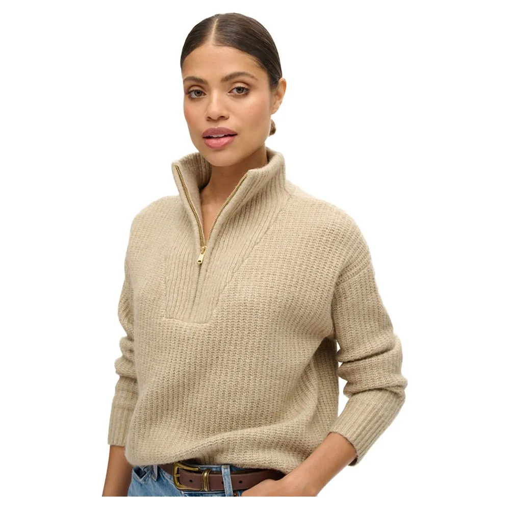

Свитер Superdry Essential half zip, бежевый