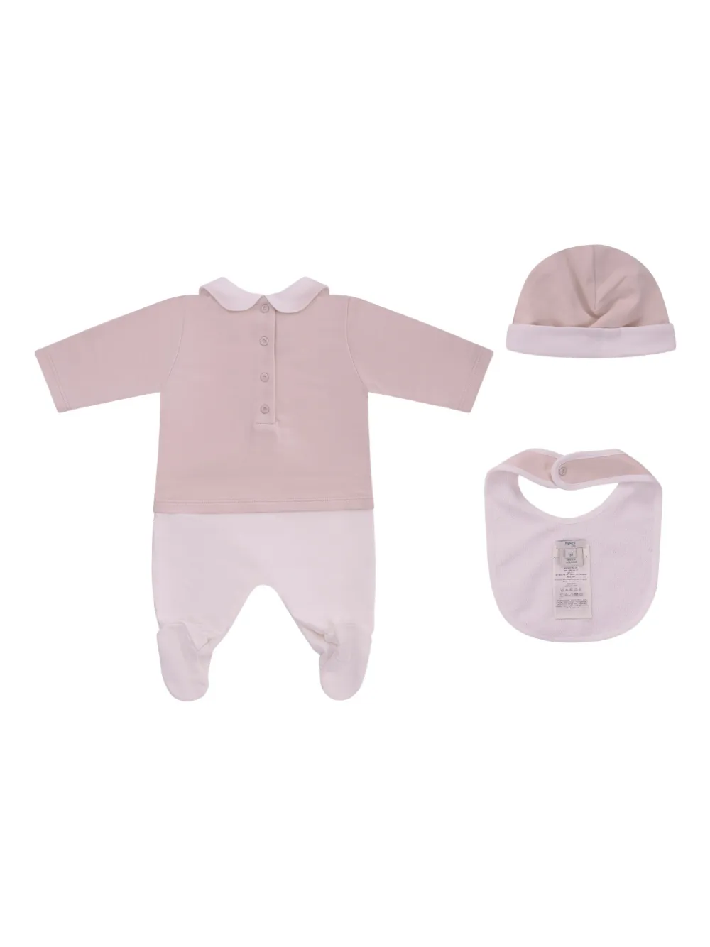 Комплект боди с логотипом Fendi Kids, розовый — фото 2