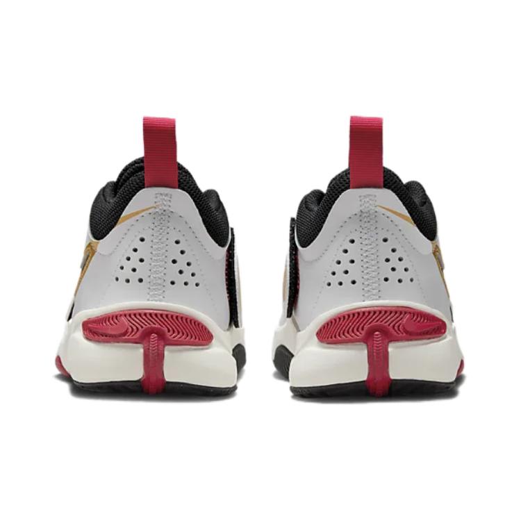 Team Hustle D 11 Детские баскетбольные кроссовки для дошкольников Nike, White/Metal Gold/University Red/Black — фото 4
