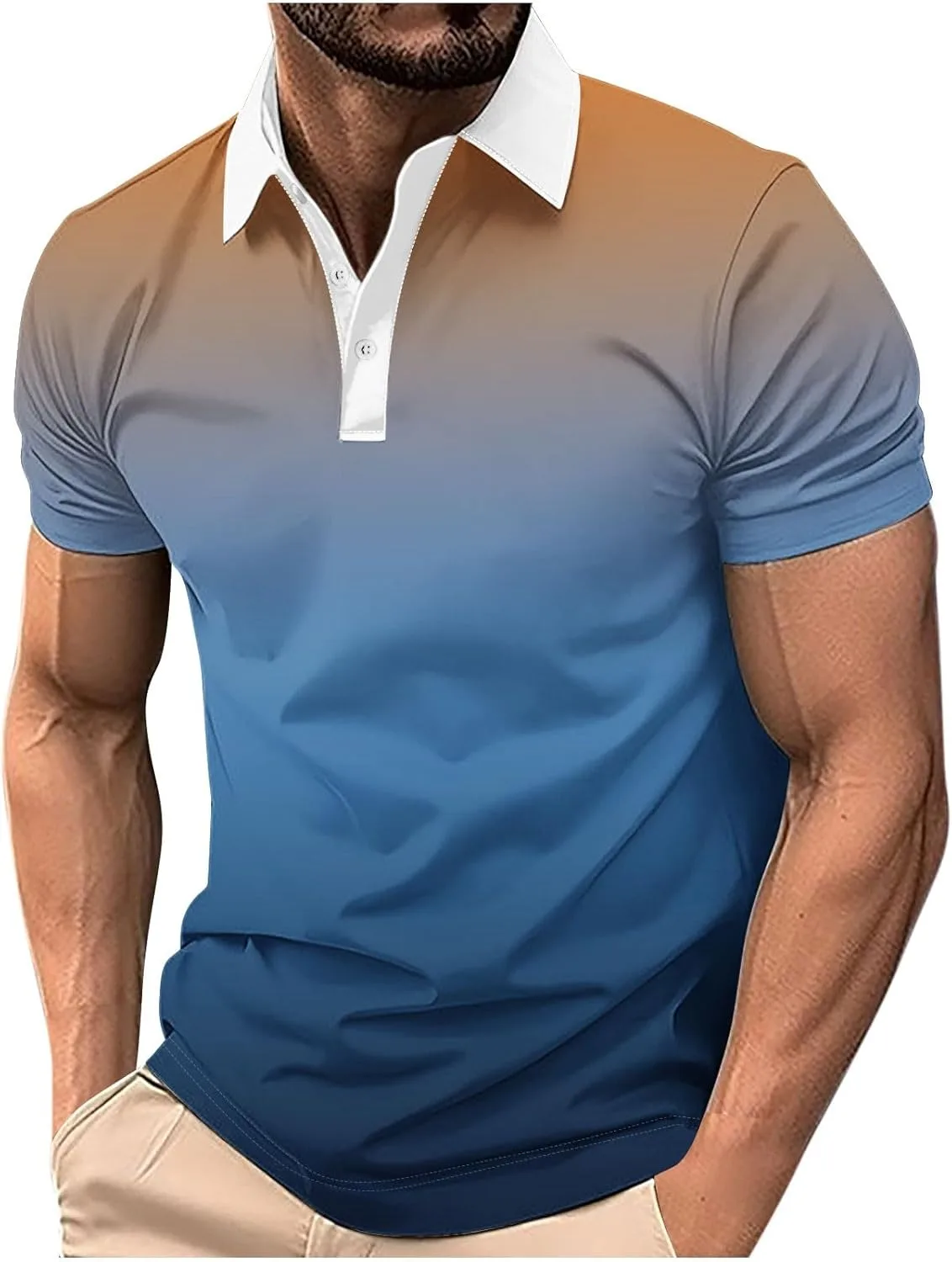 

Мужская поло с коротким рукавом Casual, влагоотводящая FZYLQY