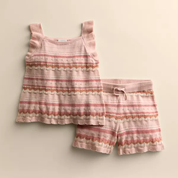 

Комплект из свитера, майки и шорт для девочки-подростка Little Co. By Lauren Conrad, цвет pink fun stripe