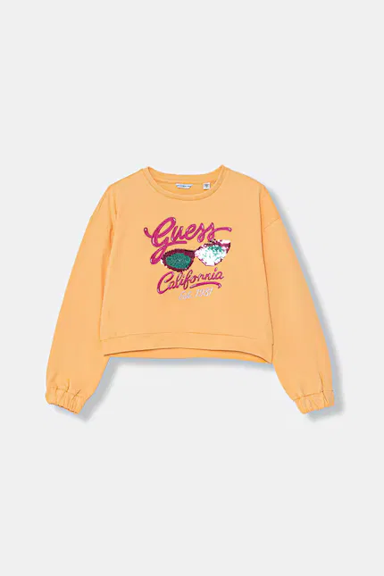 Детская блуза из хлопка Guess, оранжевый