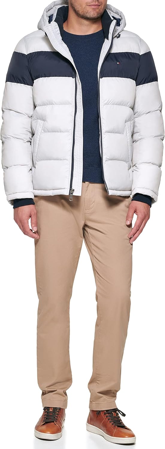 Мужская куртка-пуховик Tommy Hilfiger с капюшоном (стандартная и для больших и высоких), Ice Midnight Stripe — фото 4