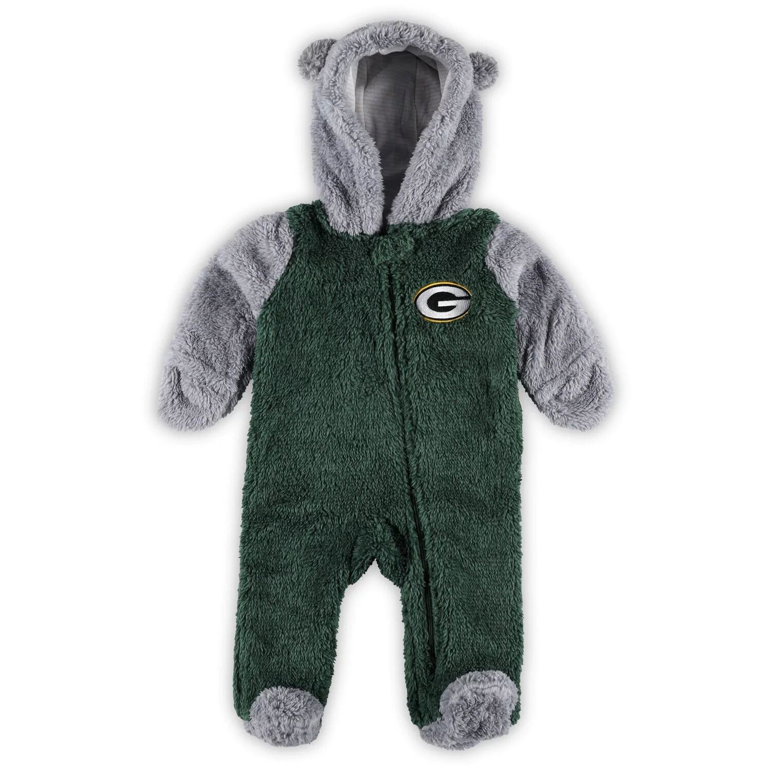 

Для новорожденных и младенцев зеленый/серый Green Bay Packers Game Nap Teddy Флисовая овсянка с молнией во всю длину Outerstuff