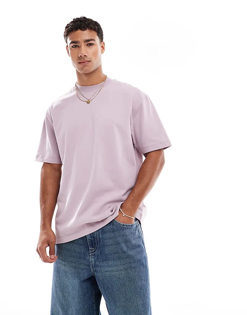 

Плотная свободная футболка ASOS DESIGN розового цвета