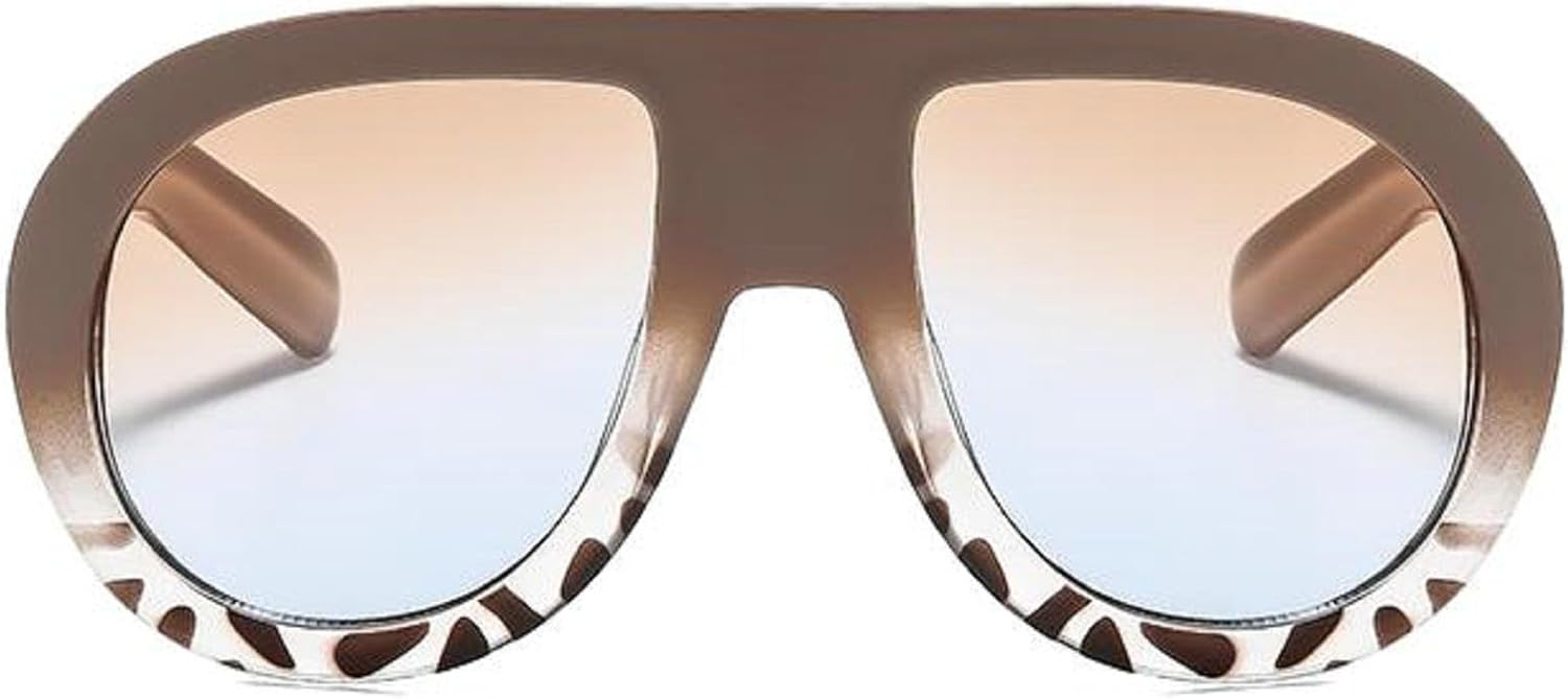 

Популярные модные солнцезащитные очки-пилот для женщин, ретро, ​​массивные, дизайнерские, мужские, панк, градиентные, UV400, большие солнцезащитные очки mincl, Beige Leopard