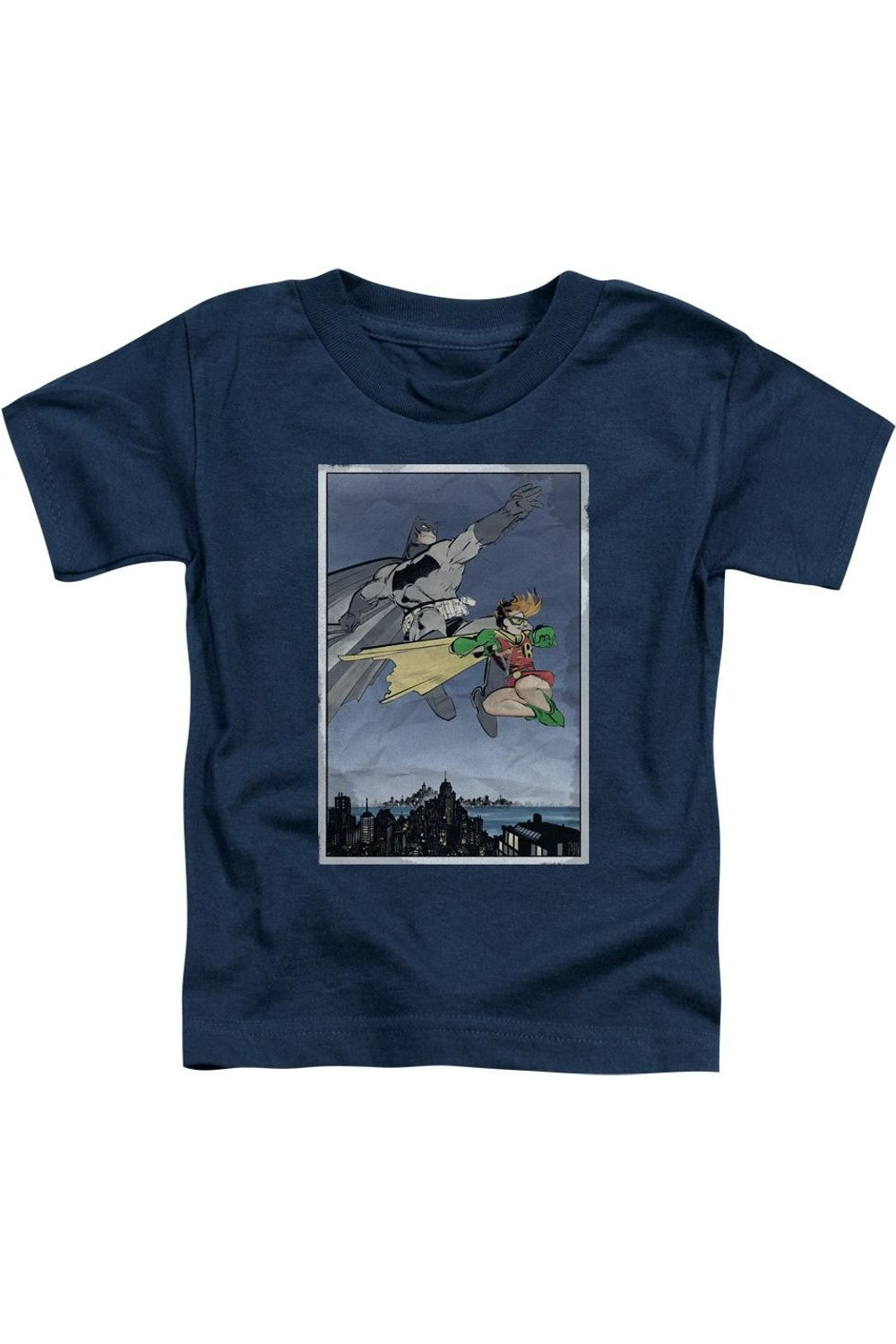 

Бэтмен Dkr Дуо Футболка с коротким рукавом для малышей Gildan, темно-синий