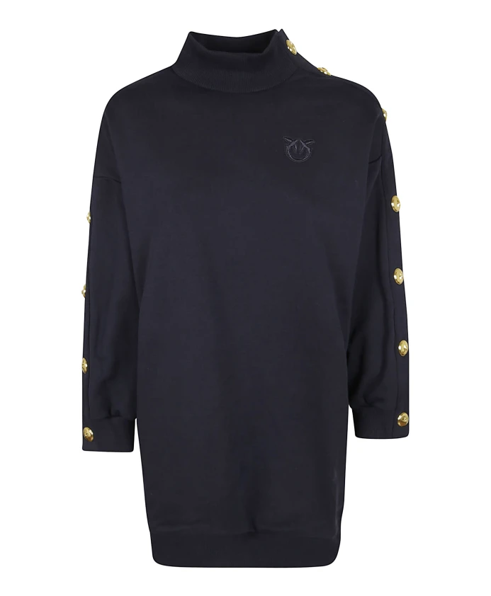 

Длинный флисовый свитер с пуговицами Pinko, синий