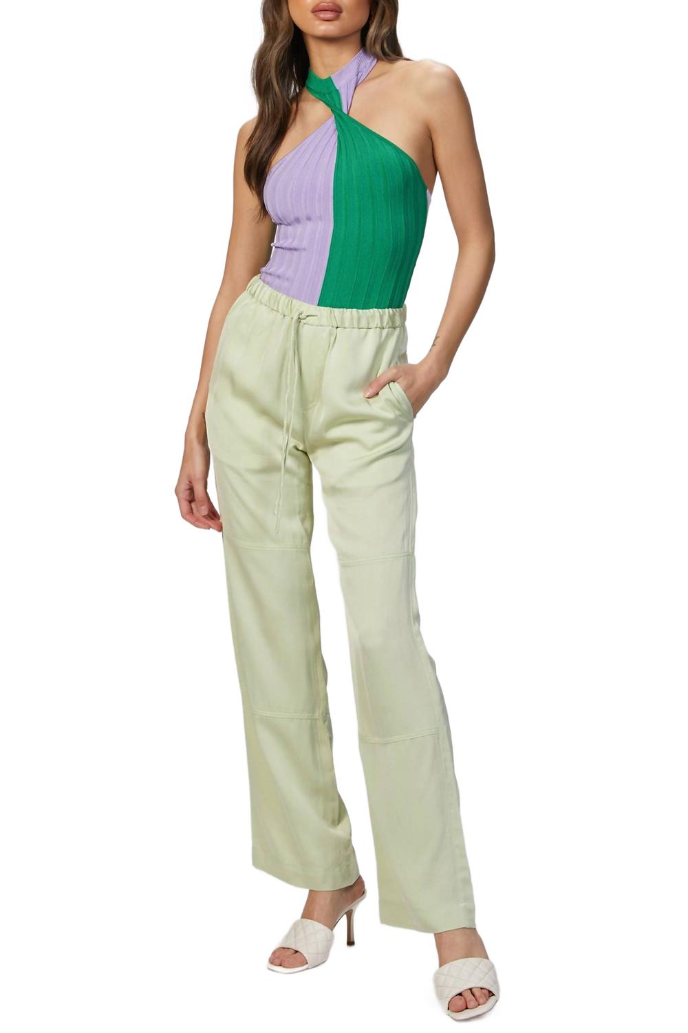 

Двухцветный боди на запах с лиловым и темно-зеленым MSGM