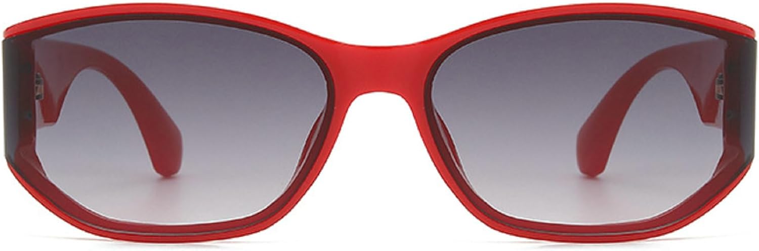 

Модные квадратные солнцезащитные очки для женщин в стиле ретро с изогнутыми линзами и градиентным переходом цвета, защита от УФ-излучения UV400, стильные мужские солнцезащитные очки цвета шампанского mincl, Red