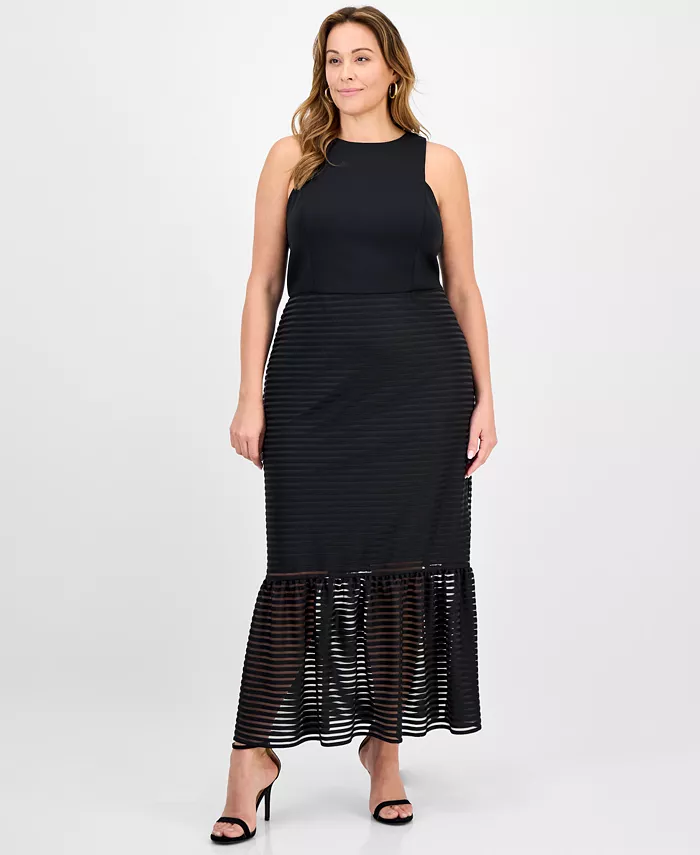 

Платье с теневой полоской Plus Size Adrianna, черный
