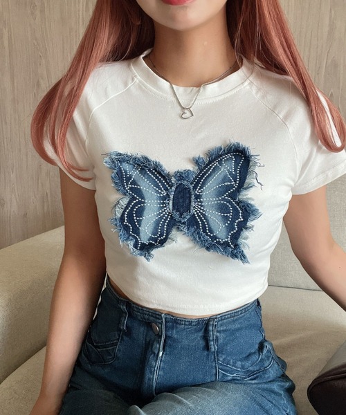 

Футболка с принтом «Чиби-бабочка» Feliz, белый