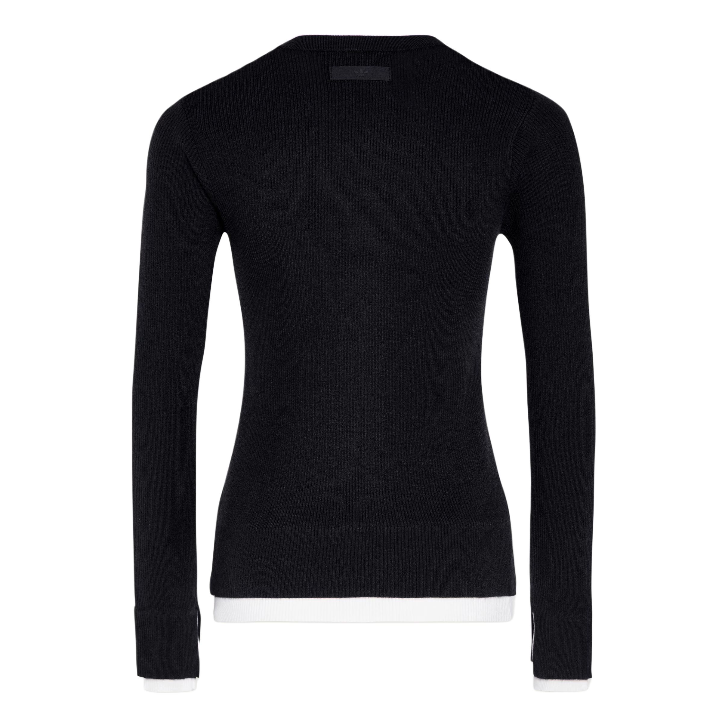 3S BUTTON CREW Свитер из трикотажа для женщин Adidas Originals, черный — фото 3