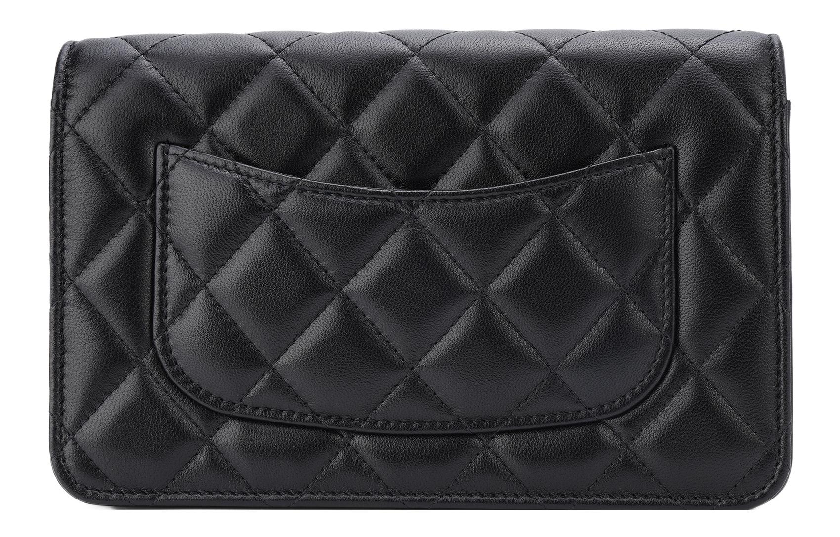 Кошелек из овчины WOC, Женская черная сумка через плечо CHANEL — фото 3