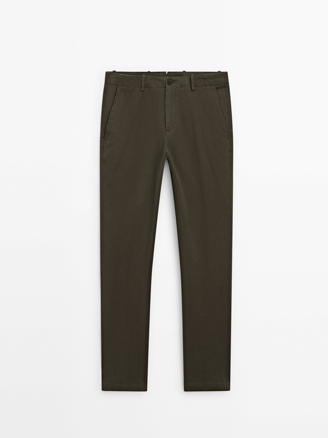 

Брюки Tapered-Fit из хлопчатобумажной саржи Massimo Dutti, зеленый