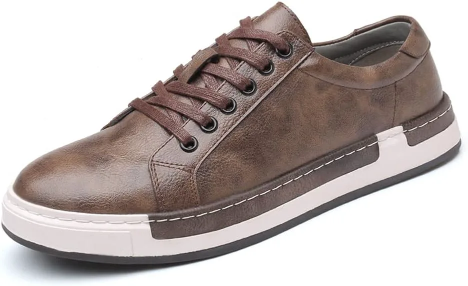 

Мужские классические кроссовки Santimon Mens, модные кожаные, спортивные с шнуровкой, оксфорды, оранжевый