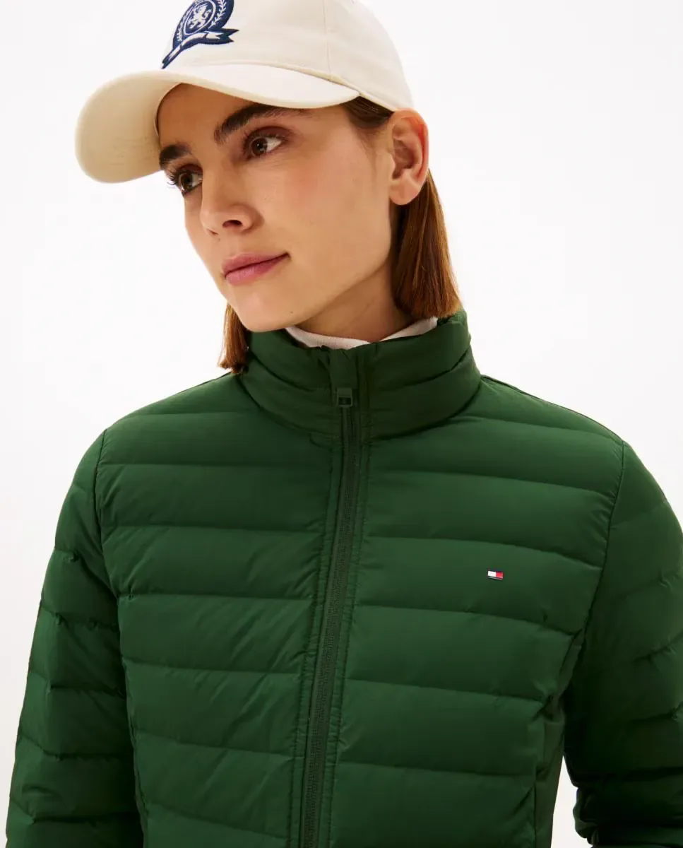 Женская стеганая куртка с капюшоном Tommy Hilfiger, бирюзовый — фото 2