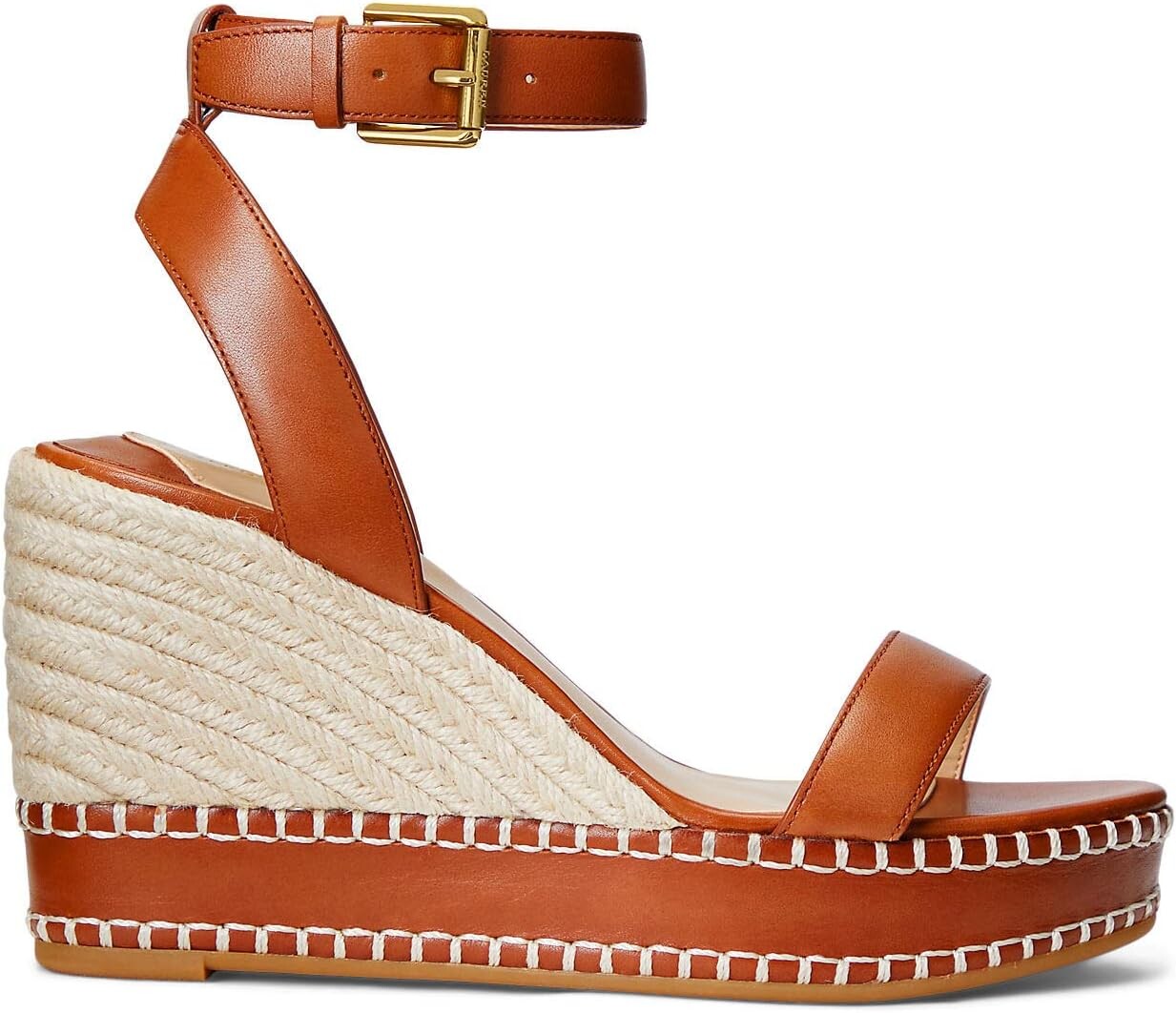 Сандалии Hilarie Burnished Leather Espadrille LAUREN Ralph Lauren, коричневый — фото 3