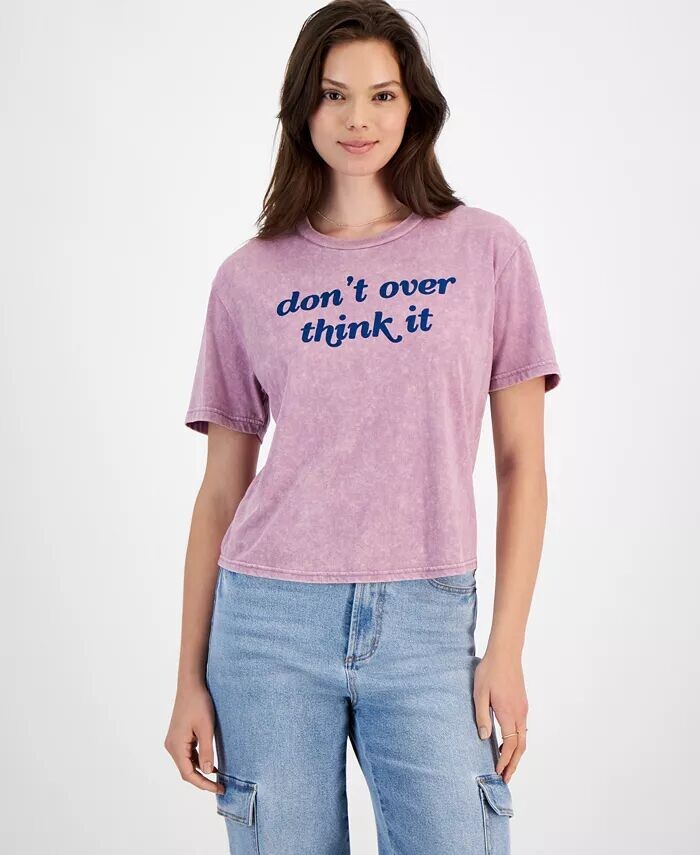 

Футболка с рисунком «Don’t Overthink It» для юниоров Rebellious One, фиолетовый
