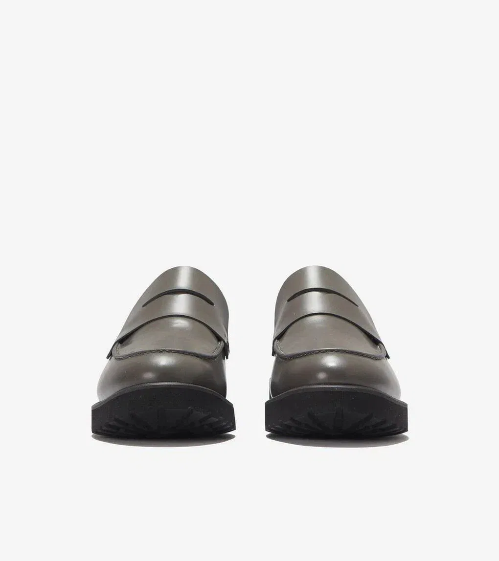 Мужские кожаные лоферы Cole Haan Geneva W29787 серого цвета, модель HTAT531 — фото 4