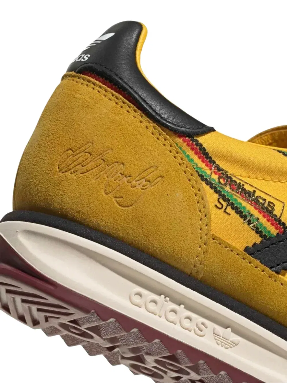 Кроссовки X Bob Marley SL72 RS в полоску adidas, желтый — фото 2