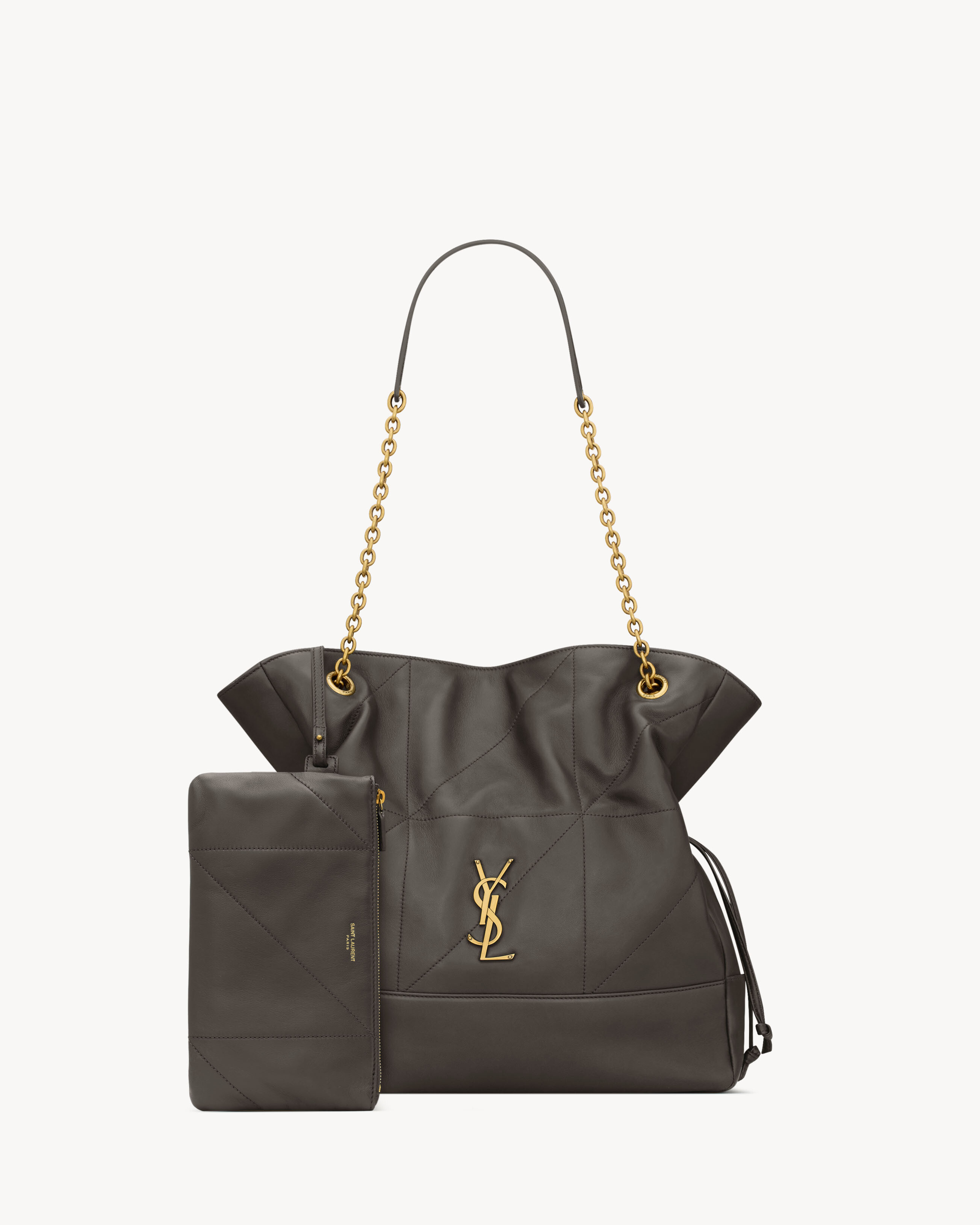Сумка JAMIE SHOPPING из овечьей кожи Saint Laurent, серый/серебряный — фото 3