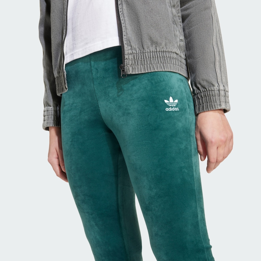 Расклешенные брюки ADIDAS ORIGINALS Velvet, темно-зеленый — фото 4