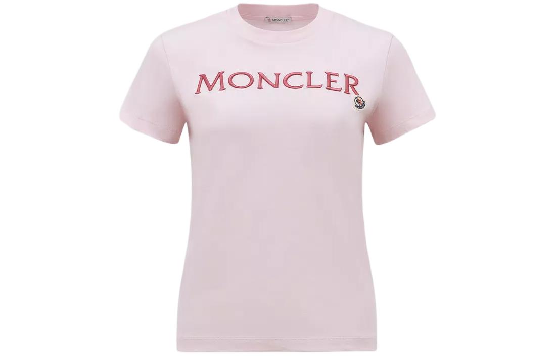 

Футболка с круглым вырезом и вышитым логотипом Moncler, розовый