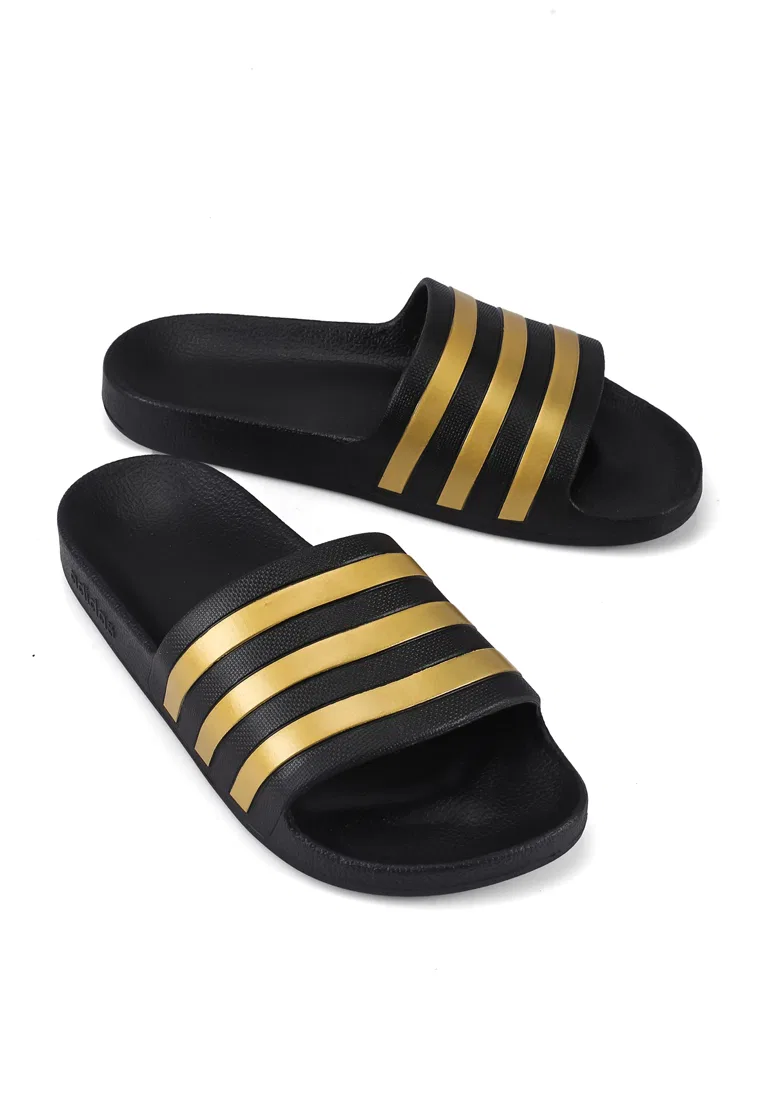 Шлепанцы, водоотталкивающие, Adilette Aqua, Adidas, черный