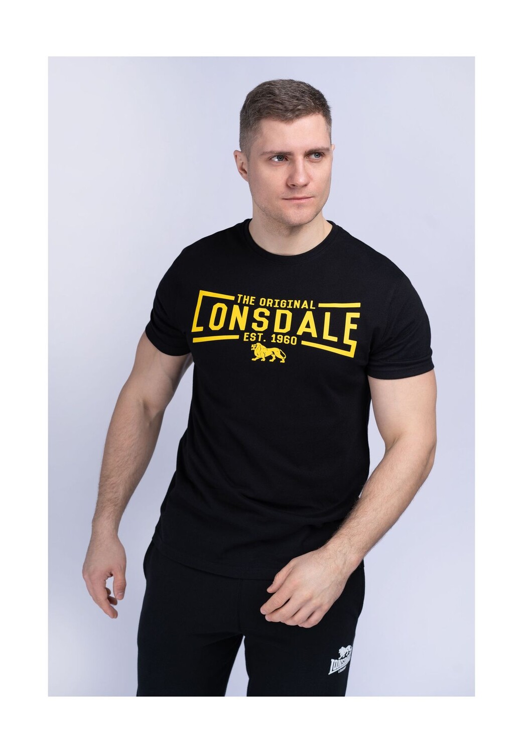 

Мужская футболка обычного кроя NYBSTER LONSDALE, черно-желтый