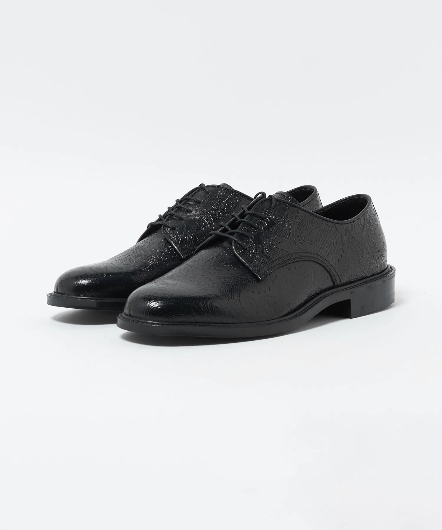 Мужские кожаные туфли The Kenford Fineshoes с узором пейсли чёрные — фото 3