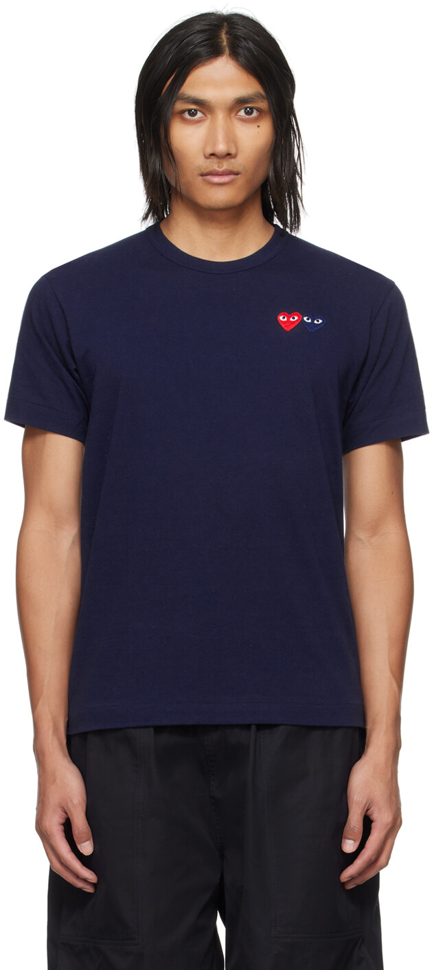 

Футболка COE des GARcONS PLAY с двойным сердцем COMME des GARcONS PLAY, темно-синий