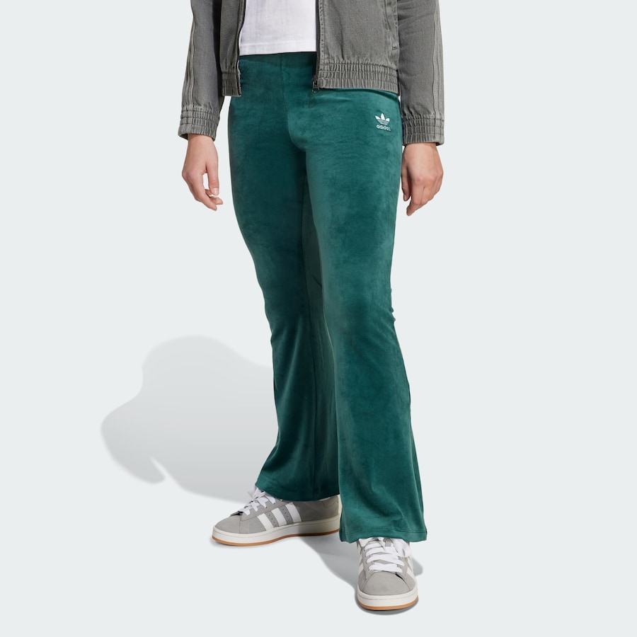 Расклешенные брюки ADIDAS ORIGINALS Velvet, темно-зеленый — фото 2