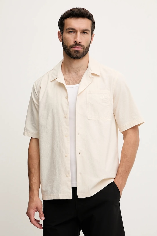 

Хлопковая рубашка Essential Adidas Originals, бежевый