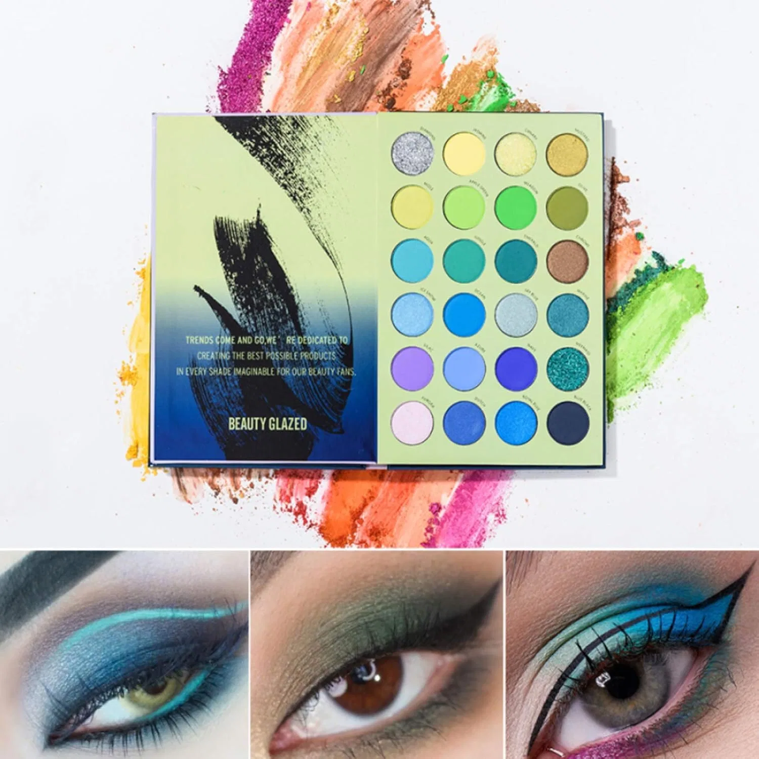 Набор для макияжа: палетка теней для век на 72 цвета с 5 кистями Beauty Searcher, 72 Colours — фото 3