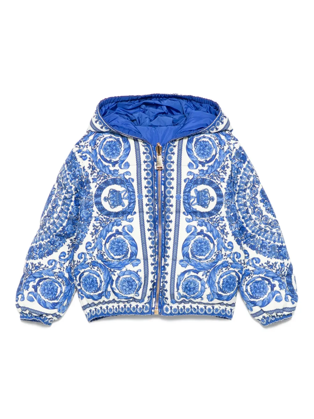 

Куртка с капюшоном и принтом в стиле барокко Versace Kids, нейтральный