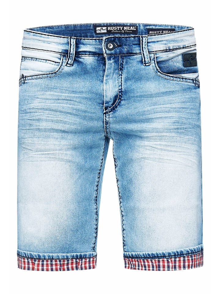 

Rusty Neal Светло-голубые поношенные джинсовые шорты "DUNSTER" синего цвета