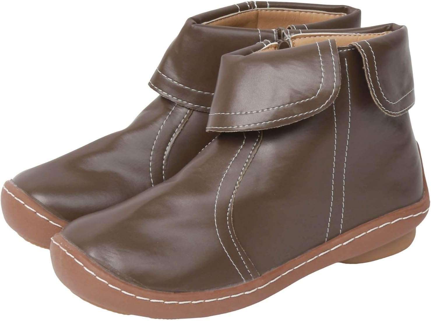 

Женские ботильоны без каблука 2024 года с поддержкой свода стопы, модные ботинки на шнуровке с боковой молнией Generic, E-brown